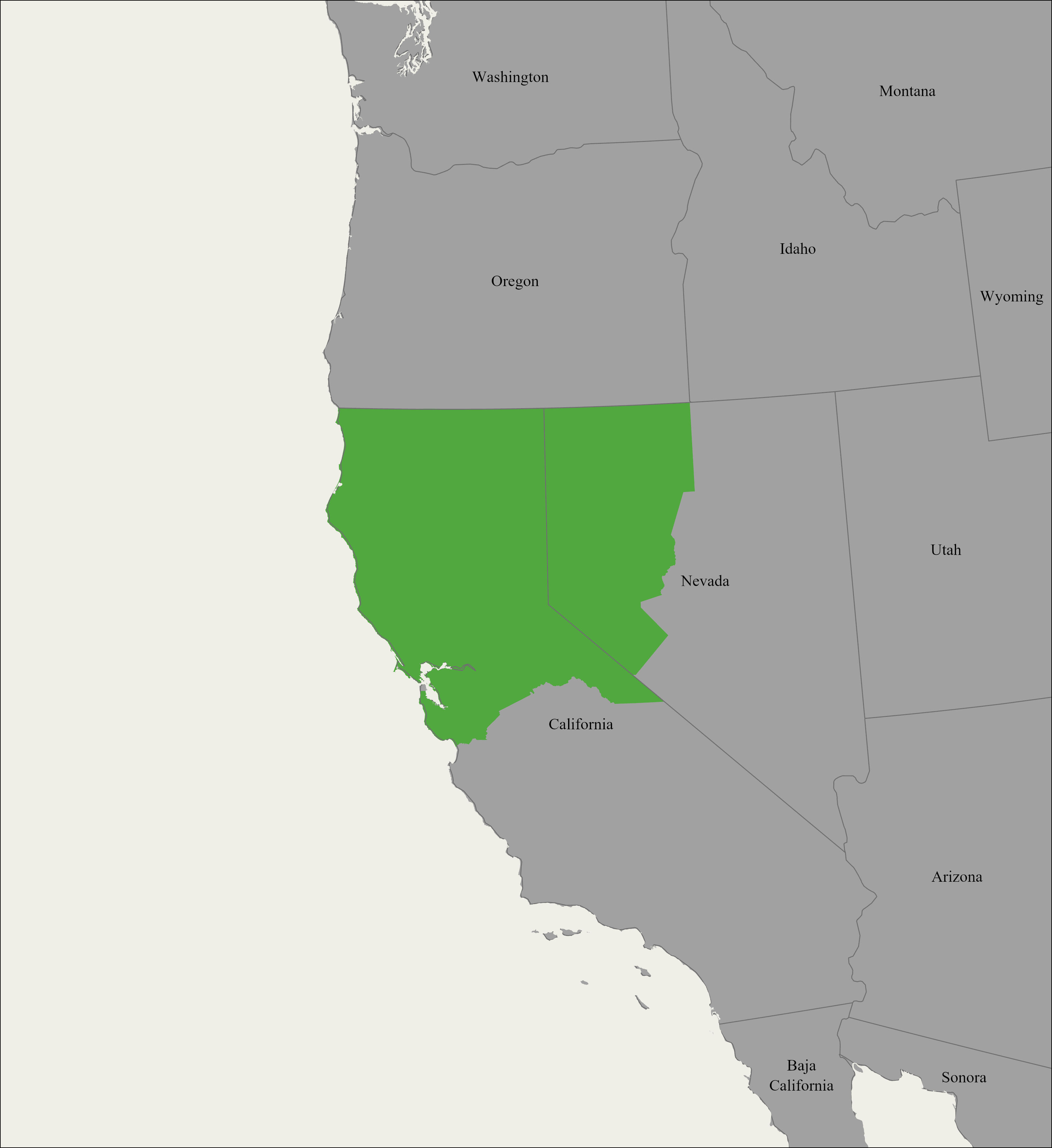 Northern California Mission Map 1942